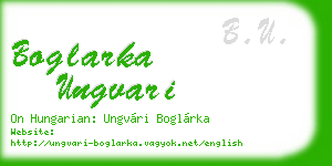 boglarka ungvari business card